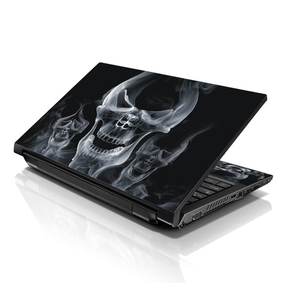 LSS 15.6 & 17.3 Inches Laptop Notebook Skin Sticker Decal - Smoke Skull - Picture 1 of 2